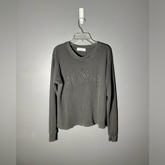 Daydreamer for Free People Waffle Knit Studded Long Sleeve Shirt Size X-Small - Picture 2 of 7